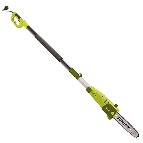 Sun Joe SWJ803E 10 inch 8.0 Amp Electric Multi-Angle Pole Chain Saw, Green