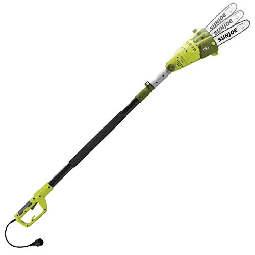 Sun Joe SWJ803E 10 inch 8.0 Amp Electric Multi-Angle Pole Chain Saw, Green