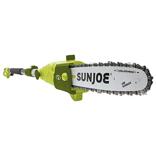 Sun Joe SWJ803E 10 inch 8.0 Amp Electric Multi-Angle Pole Chain Saw, Green