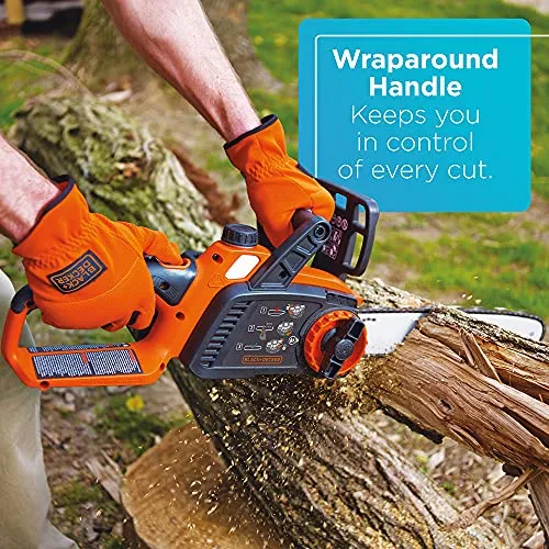 BLACK+DECKER 20V MAX* Cordless Chainsaw Kit, 10-Inch (LCS1020)