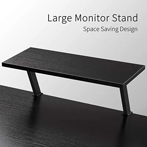 Cubiker Modern L-Shaped Computer Office Desk, Corner Gaming Desk with Monitor Stand, Home Office Study Writing Table Workstation for Small Spaces