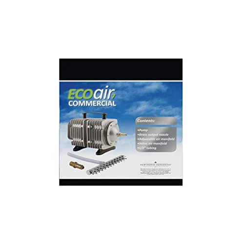 EcoPlus Eco Air7 Commercial Air Pump 7 - 200 Watt Single Outlet, With 12 Valve Manifold For Aquarium, Fish Tank, Fountain, Pond & Hydroponics, 3566 GPH, Silver