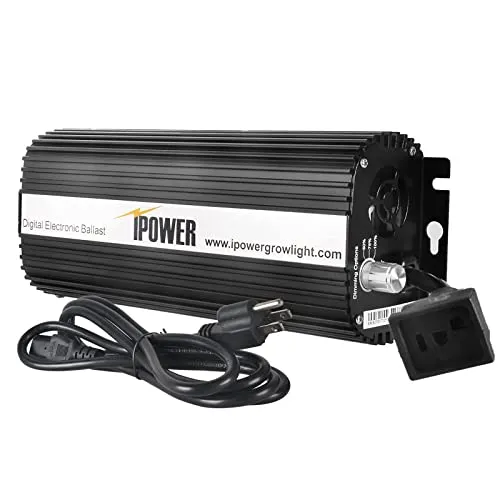 iPower GLBLST1000D Horticulture 1000 Watt Digital Dimmable Electronic Ballast for Hydroponics HPS MH Grow Light, 1000W
