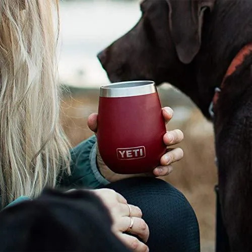 YETI Rambler 10 oz Stainless Steel Vacuum Insulated Wine Tumbler, 2 Pack, Brick Red