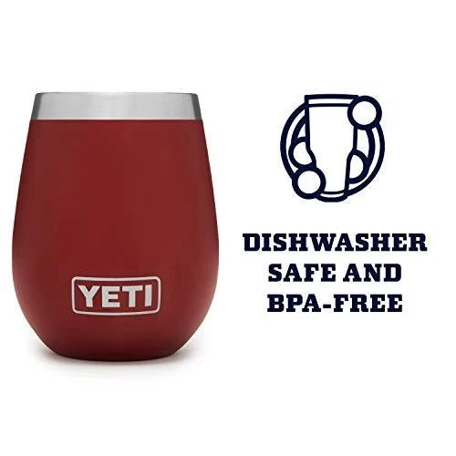 YETI Rambler 10 oz Stainless Steel Vacuum Insulated Wine Tumbler, 2 Pack, Brick Red