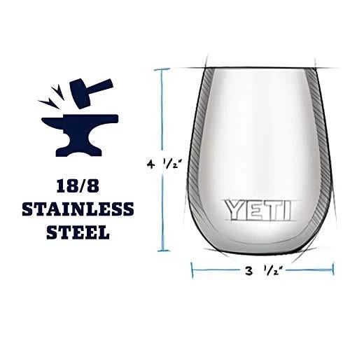 YETI Rambler 10 oz Stainless Steel Vacuum Insulated Wine Tumbler, 2 Pack, Brick Red