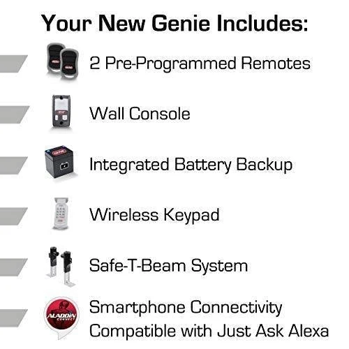 Genie StealthDrive Connect Model 7155-TKV Smartphone-Controlled Ultra-Quiet Strong Belt Drive Garage Door Opener, Wi-Fi & Battery, Backup - Works with Amazon Alexa & Google Assistant