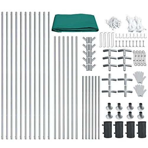 Peaktop Outdoor 10 x 20 ft Upgraded Heavy Duty Carport Car Canopy Portable Garage Tent Boat Shelter with Reinforced Triangular Beams and 4 Weight Bags,Green