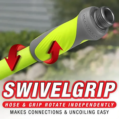 Flexzilla HFZG5100YWS Garden Hose, 5/8" (inches) x 100' (feet), ZillaGreen w/SwivelGrip