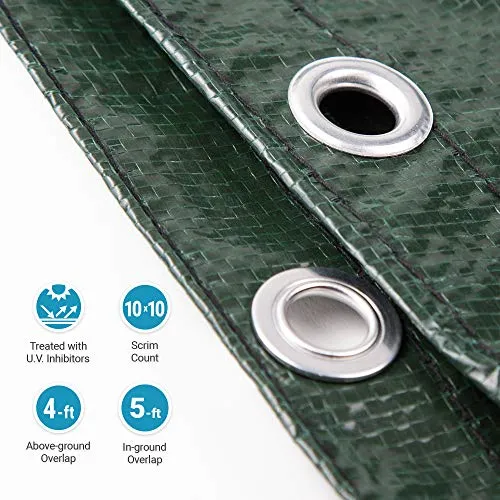 Blue Wave BWC808 12-Year 24-ft Round Above Ground Pool Winter Cover, FEET, Forest Green