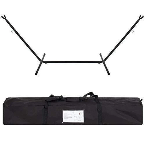 Best ChoiceProducts Double Hammock with Space Saving Steel Stand Includes Portable Carrying Case, Red