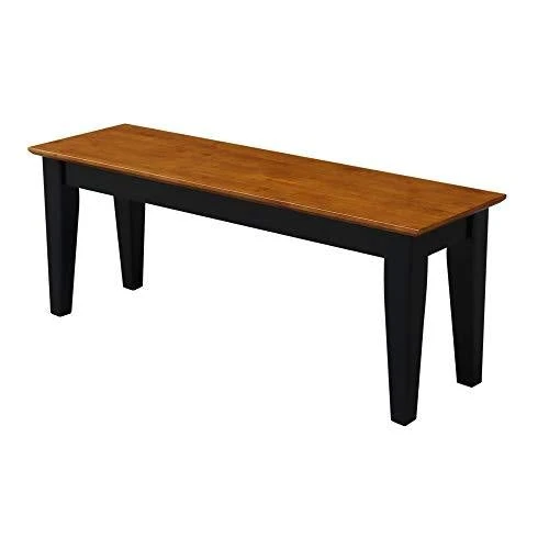 International Concepts Shaker Bench, Black/Cherry Finish