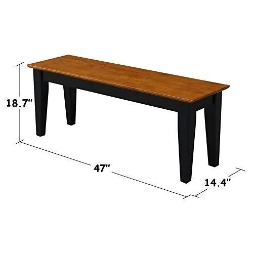 International Concepts Shaker Bench, Black/Cherry Finish