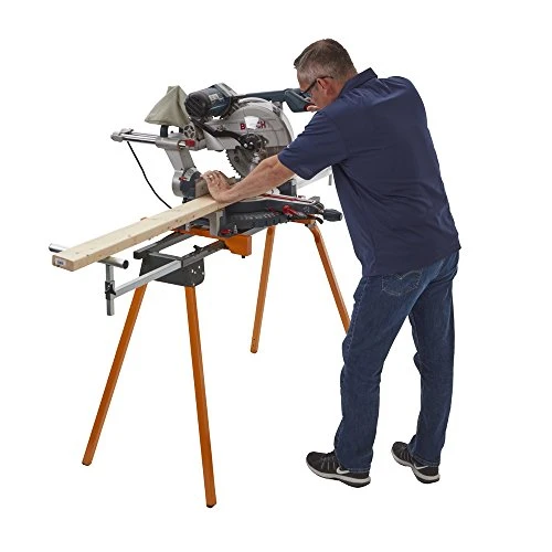 BORA Portamate PM-4000 - Heavy Duty Folding Miter Saw Stand with Quick Attach Tool Mounting Bars