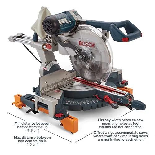 BORA Portamate PM-4000 - Heavy Duty Folding Miter Saw Stand with Quick Attach Tool Mounting Bars