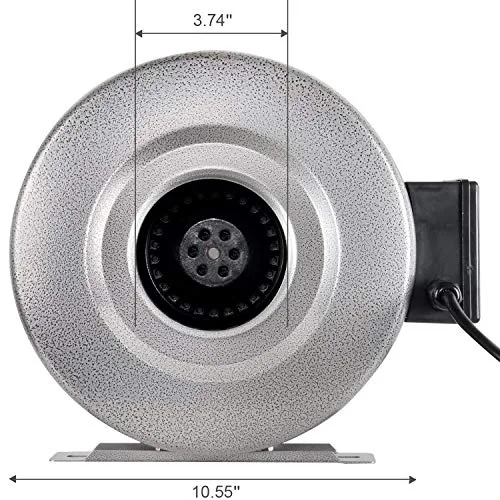 iPower 4 Inch 190 CFM Duct Inline Fan with 4" Filter 8 Feet Ducting Combo for Grow Tent Ventilation, Silver