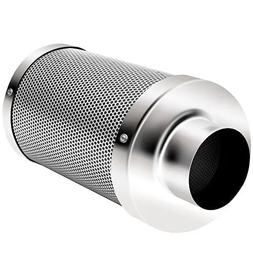iPower 4 Inch 190 CFM Duct Inline Fan with 4" Filter 8 Feet Ducting Combo for Grow Tent Ventilation, Silver