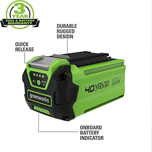 Greenworks 40V 2.5Ah Lithium-Ion Battery (Genuine Greenworks Battery)