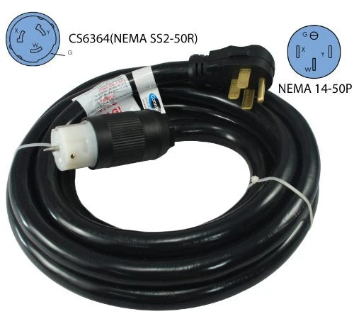 Conntek 1450SS2-15 50 Amp Temp Power Generator Cord, 15 Feet, Black