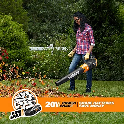 WORX WG546 TURBINE 20V PowerShare 2-Speed Cordless Battery-Powered Leaf Blower