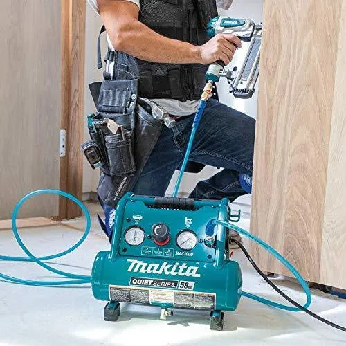 Makita MAC100Q Quiet Series, 1/2 HP, 1 Gallon Compact, Oil-Free, Electric Air Compressor