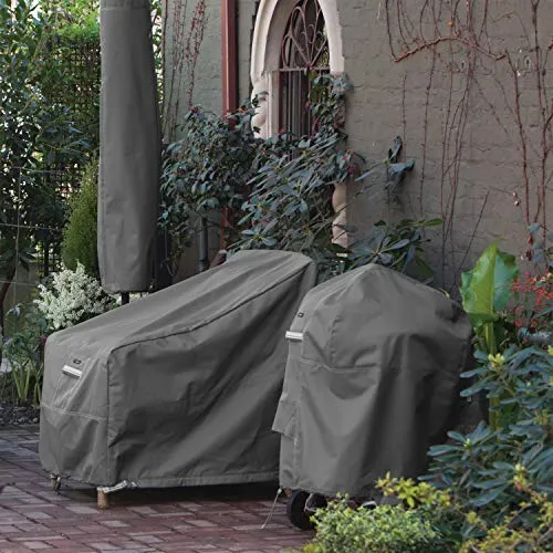 Classic Accessories Ravenna Water-Resistant 108 Inch Round Patio Table & Chair Set Cover, Outdoor Table Cover