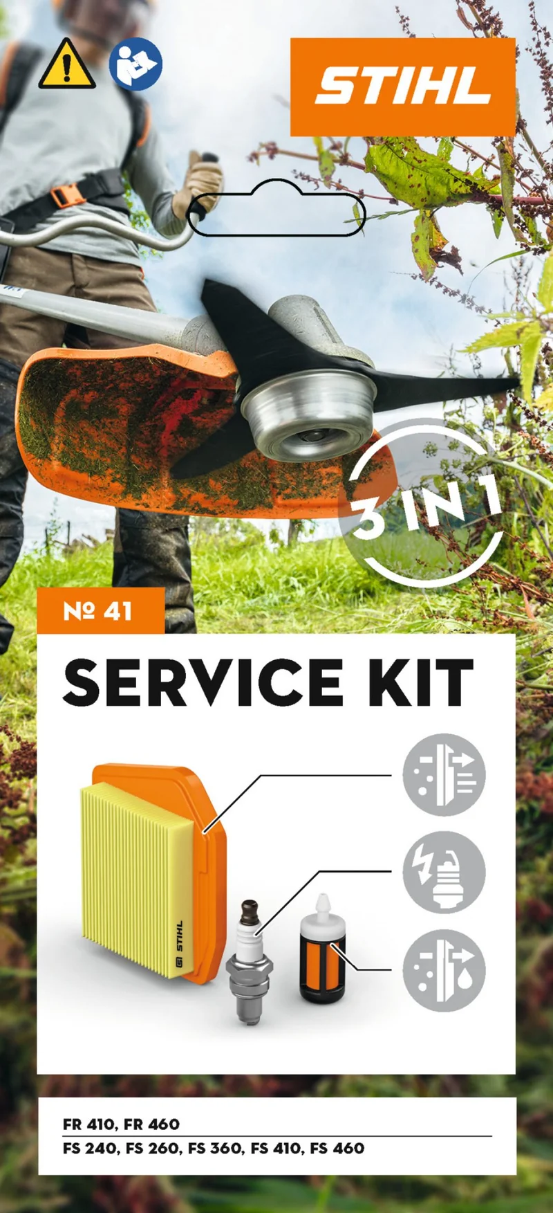 SERVICE KIT entretien - STIHL - N°41 - débroussailleuses FS 240, FS 260, FS 261, FS 360, FS 361, FS 410, FS 411, FS 460, FS 461, FR 410 ou FR 460