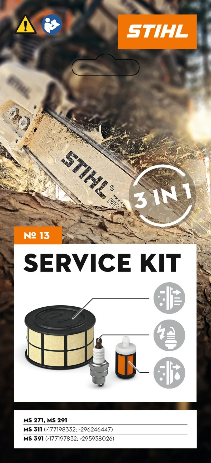 Kit Service d'entretien STIHL - N° 13 - tronçonneuse STIHL MS 271, MS 291, MS 311 et MS 391