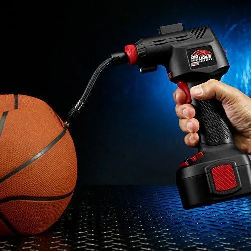 Ontel Air Hawk Pro Automatic Cordless Tire Inflator Portable Air Compressor, Easy to Read Digital Pressure Gauge, Built In LED Light