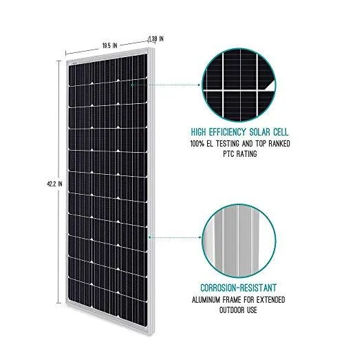 Renogy Solar Panel 2pcs 100 Watt 12 Volt Monocrystalline, 2-Pack Compact Design