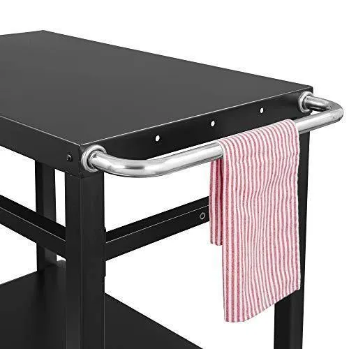 Royal Gourmet Double-Shelf Movable Dining Cart Table,Commercial Multifunctional Steel Flattop Worktable PC3401B