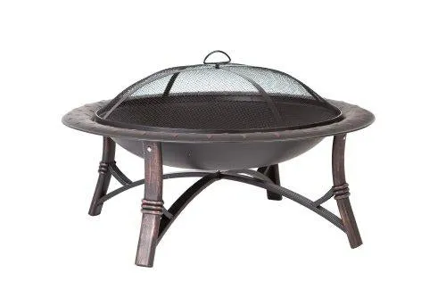Fire Sense 60857 Roman Fire Pit, Brushed Bronze