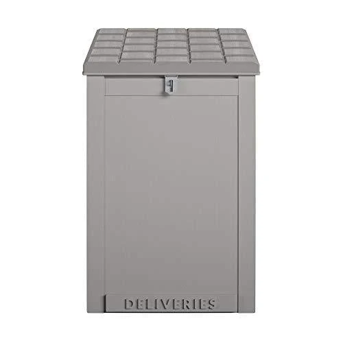 Cosco Outdoor Living 88333GCG1E, Large Lockable Package Delivery and Storage Box, 6.3 Cubic feet, Light Gray BoxGuard