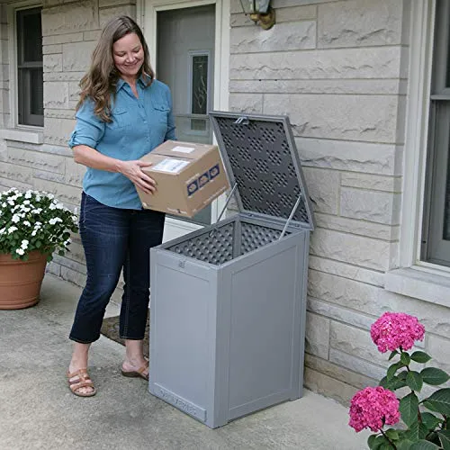 Cosco Outdoor Living 88333GCG1E, Large Lockable Package Delivery and Storage Box, 6.3 Cubic feet, Light Gray BoxGuard