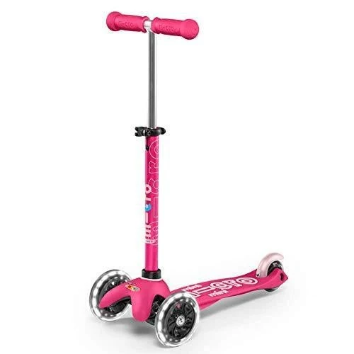 Micro Kickboard - Mini Deluxe LED - Three Wheeled, Lean-to-Steer Swiss-Designed Micro Scooter for Toddlers & Children with Motion-Activated Light-Up Wheels for Ages 2-5 (Pink)