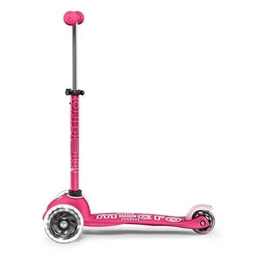 Micro Kickboard - Mini Deluxe LED - Three Wheeled, Lean-to-Steer Swiss-Designed Micro Scooter for Toddlers & Children with Motion-Activated Light-Up Wheels for Ages 2-5 (Pink)