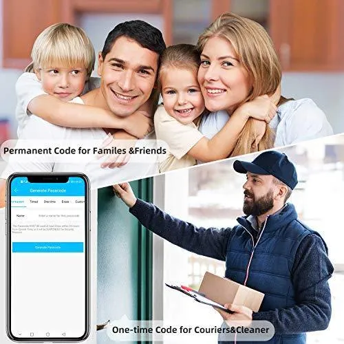 Smart Deadbolt,SMONET Smart WiFi Deadbolt, Digital Electronic Keyless Entry Door Lock Bluetooth Touchscreen Auto Lock with Gateway Hub, Work with Alexa,APP,Code,Key for Home Apartment Front Door,Black