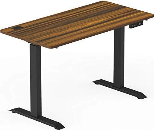 SHW Standing Desk Electric Height Adjustable Computer Desk, 48 x 24 Inches, Walnut