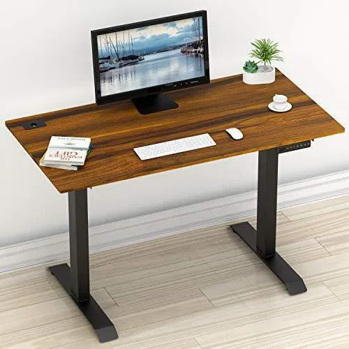 SHW Standing Desk Electric Height Adjustable Computer Desk, 48 x 24 Inches, Walnut