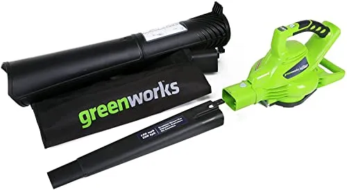 Greenworks 40V (185 MPH/340 CFM) Brushless Cordless Leaf Blower / Vacuum, Tool Only 24312