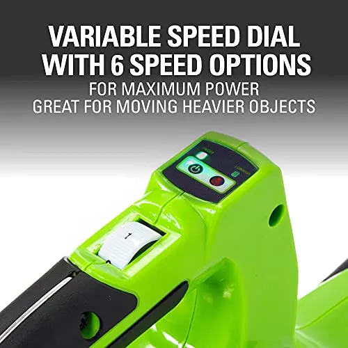 Greenworks 40V (185 MPH/340 CFM) Brushless Cordless Leaf Blower / Vacuum, Tool Only 24312